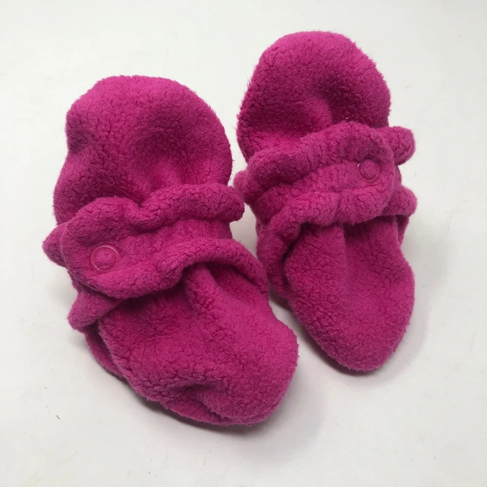 Zutano Cozie Fleece Baby Booties 3M Infant Pink Brown Magenta 3 Pair Bundle